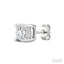 Silver Miracle Plate Diamond Fashion Stud Earrings