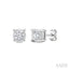 Silver Miracle Plate Diamond Fashion Stud Earrings
