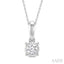Silver Miracle Plate Diamond Fashion Solitaire Pendant