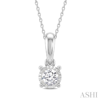 Silver Miracle Plate Diamond Fashion Solitaire Pendant