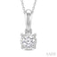 Silver Miracle Plate Diamond Fashion Solitaire Pendant