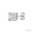 Silver Miracle Plate Diamond Fashion Stud Earrings