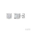Silver Miracle Plate Diamond Fashion Stud Earrings