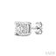 Silver Miracle Plate Diamond Fashion Stud Earrings