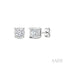 Silver Miracle Plate Diamond Fashion Stud Earrings
