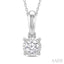 Silver Miracle Plate Diamond Fashion Solitaire Pendant