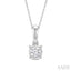 Silver Miracle Plate Diamond Fashion Solitaire Pendant