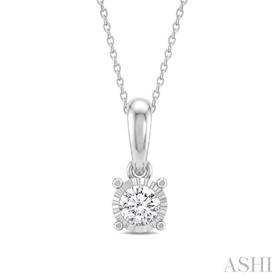 Silver Miracle Plate Diamond Fashion Solitaire Pendant