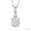 Silver Miracle Plate Diamond Fashion Solitaire Pendant