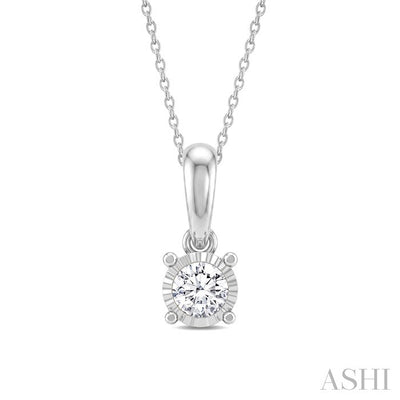 Silver Miracle Plate Diamond Fashion Solitaire Pendant