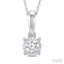 Silver Miracle Plate Diamond Fashion Solitaire Pendant