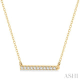 1/8 Ctw Bar Round Cut Diamond Necklace in 10K Yellow Gold