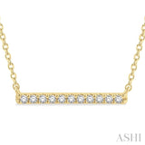 1/8 Ctw Bar Round Cut Diamond Necklace in 10K Yellow Gold