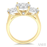 2 Ctw Lovebright Round Cut Diamond Ring in 14K Yellow and White Gold