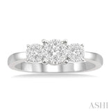 1/3 Ctw Lovebright Round Cut Diamond Ring in 14K White Gold