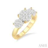 1/2 Ctw Lovebright Round Cut Diamond Ring in 14K Yellow and White Gold