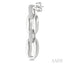 Silver Bold Oval Shape Link Diamond Fashion Earrings