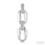 Silver Bold Oval Shape Link Diamond Fashion Earrings