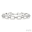 Silver Bold Oval Shape Link Diamond Fashion Bracelet