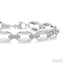 Silver Bold Oval Shape Link Diamond Fashion Bracelet