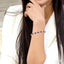 Silver Oval Shape Gemstone & Diamond Bracelet
