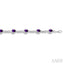 Silver Oval Shape Gemstone & Diamond Bracelet