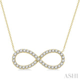 1 Ctw Round Cut Diamond Infinity Necklace in 14K Yellow Gold