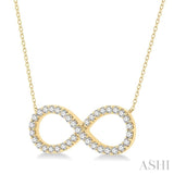 1 Ctw Round Cut Diamond Infinity Necklace in 14K Yellow Gold