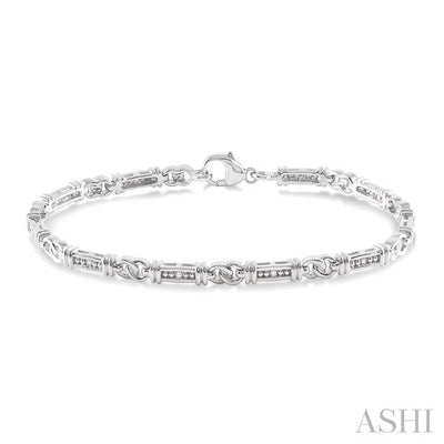 Silver Link Diamond Bracelet