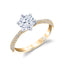 Round Diamond Pave Band Engagement Ring