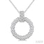 Silver Bold Circle Diamond Pendant