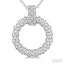 Silver Bold Circle Diamond Pendant