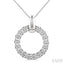 Silver Bold Circle Diamond Pendant