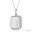Silver Square Diamond Locket Pendant