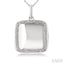 Silver Square Diamond Locket Pendant