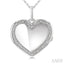 Silver Heart Shape Diamond Locket Pendant