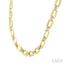 Gold Vermeil Bold Rectangular Shape Link Diamond Necklace