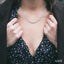 Silver Bold Rectangular Shape Link Diamond Necklace
