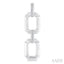 Silver Bold Rectangular Shape Link Diamond Fashion Earrings