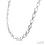 Silver Bold Oval Shape Link Diamond Necklace