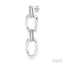Silver Bold Oval Shape Link Diamond Earrings