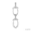 Silver Bold Oval Shape Link Diamond Earrings