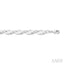 Silver Bold Oval Shape Link Diamond Fashion Bracelet