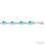 Silver Oval Shape Gemstone & Diamond Bracelet