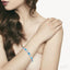 Silver Oval Shape Gemstone & Diamond Bracelet