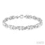 Silver 'X' Shape Diamond Bracelet
