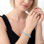 Silver Cushion Shape Gemstone & Diamond Bracelet