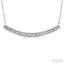 Silver Curved Bar Diamond Pendant