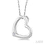 Silver Heart Shape Diamond Fashion Pendant