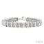 Silver Bold Ribbed Diamond Fashion Bracelet